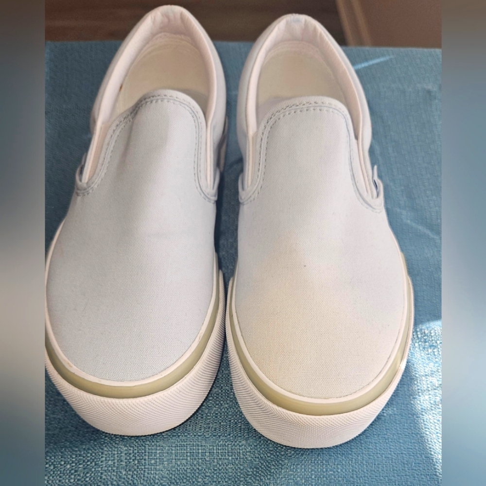 Baby blue platform vans.